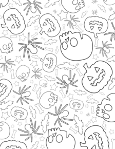 Disegno di zucca di Halloween da stampare e colorare 111