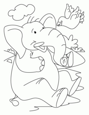 Disegno di elefante da stampare e colorare 110