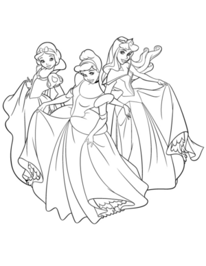 Disegno di Tutte le principesse Disney da stampare e colorare 14