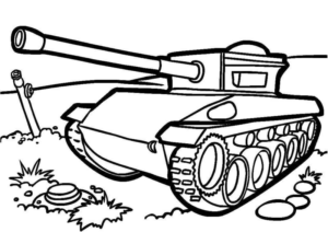 Disegno di carro armato da stampare e colorare 39