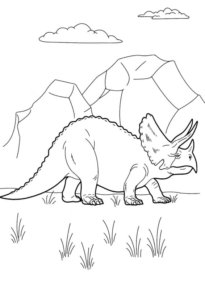 Disegno di Triceratopo da stampare e colorare 18