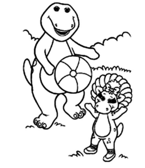 Disegno di Barney il dinosauro da stampare e colorare 11 Disegno di Barney il dinosauro da stampare e colorare 11