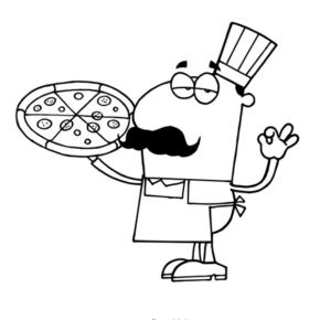 Disegno di pizza da stampare e colorare 8