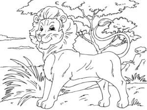 Disegno di leone da stampare e colorare 74