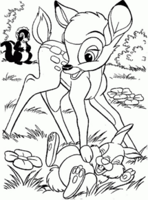 Disegno di Bambi da stampare e colorare 78
