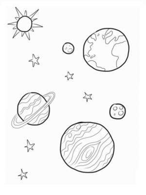 Disegno di pianeta da stampare e colorare 9