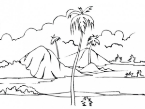 Disegno di paesaggio da stampare e colorare 21