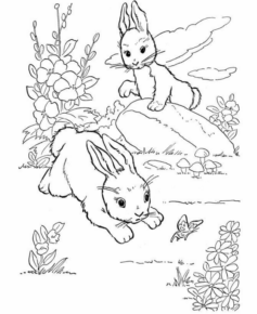Disegno di coniglio da stampare e colorare 40