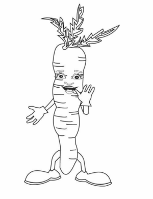 Disegno di carota da stampare e colorare