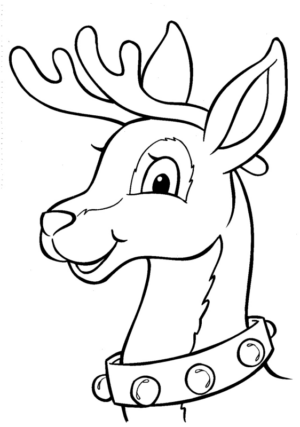 Disegno di renna di Natale da stampare e colorare 4 Disegno di renna di Natale da stampare e colorare 4