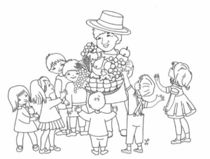 Disegno di cesto di frutta da stampare e colorare 43