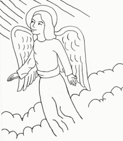 Disegno di angelo da stampare e colorare 64