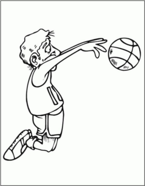 Disegno di basket da stampare e colorare 1