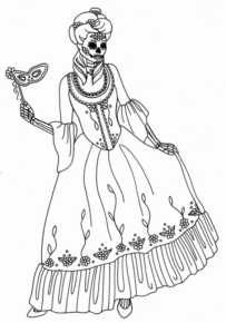 Disegno di teschio e scheletro da stampare e colorare 4 Disegno di teschio e scheletro da stampare e colorare 4