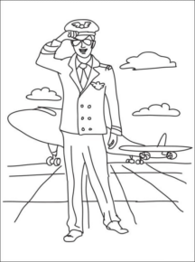 Disegno di pilota aereo da stampare e colorare
