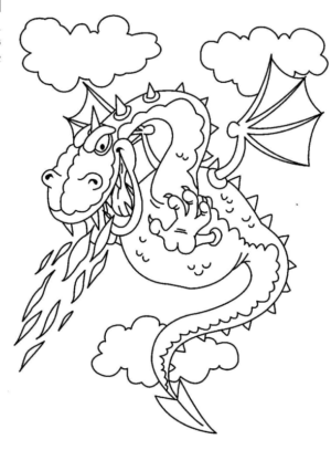 Disegno di dragone da stampare e colorare 222