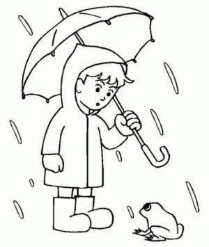 Disegno di pioggia da stampare e colorare 7