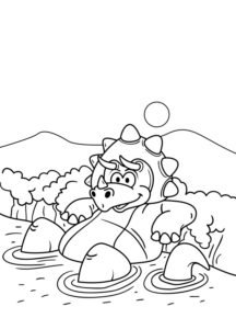 Disegno di Triceratopo da stampare e colorare 1