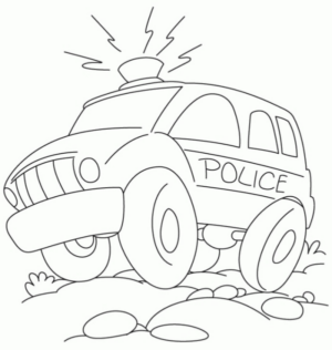 Disegno di auto della polizia da stampare e colorare 2 Disegno di auto della polizia da stampare e colorare 2