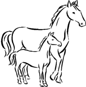 Disegno di cavallo da stampare e colorare 25