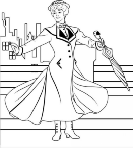 Disegno di Mary Poppins da stampare e colorare 5