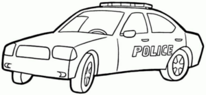Disegno di auto della polizia da stampare e colorare 24