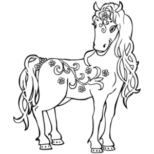 Disegno di cavallo da stampare e colorare 136