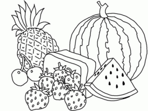 Disegno di cesto di frutta da stampare e colorare 2