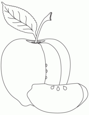 Disegno di mela da stampare e colorare 24