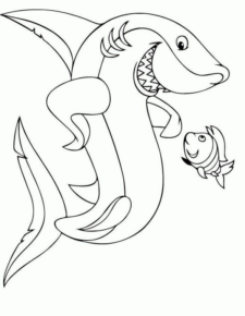 Disegno di squalo da stampare e colorare 75