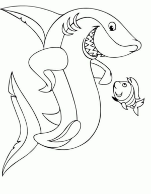 Disegno di squalo da stampare e colorare 75