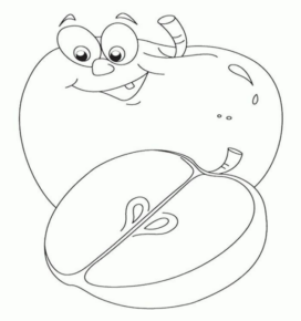 Disegno di mela da stampare e colorare 81