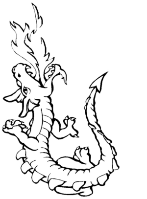 Disegno di dragone da stampare e colorare 91