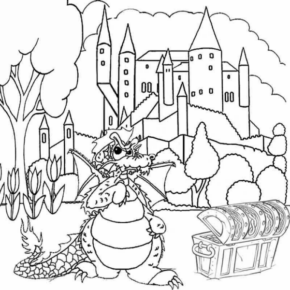 Disegno di dragone da stampare e colorare 4
