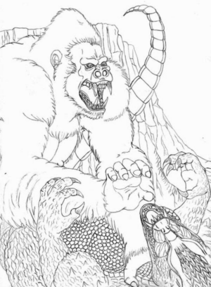 Disegno di King Kong da stampare e colorare 3