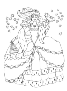 Disegno di principessa da stampare e colorare 8