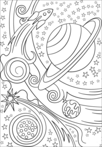 Disegno di pianeta da stampare e colorare 28