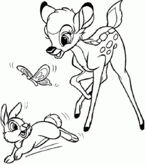 Disegno di Bambi da stampare e colorare 1