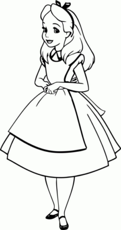 Disegno di Alice nel paese delle meraviglie da stampare e colorare 110