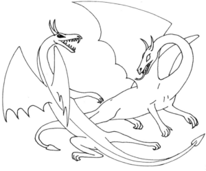 Disegno di dragone da stampare e colorare 206