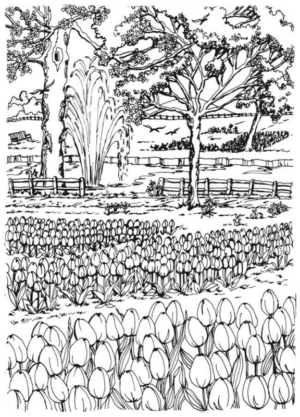 Disegno di paesaggio da stampare e colorare 42