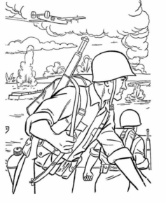 Disegno di soldato da stampare e colorare 61