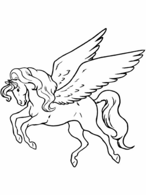 Disegno di cavallo alato da stampare e colorare 13