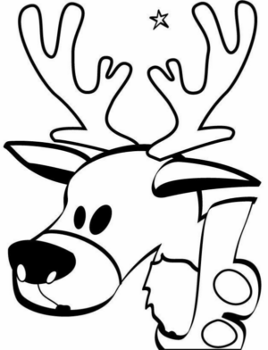 Disegno di renna di Natale da stampare e colorare 9