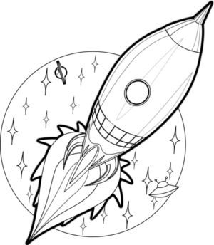 Disegno di astronave da stampare e colorare 16