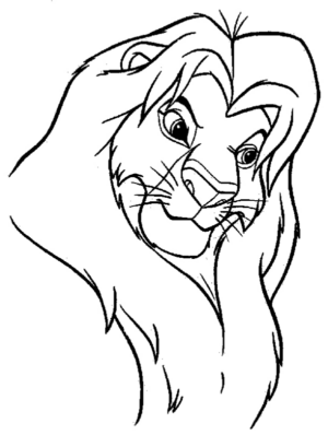 Disegno di Re Leone da stampare e colorare 3