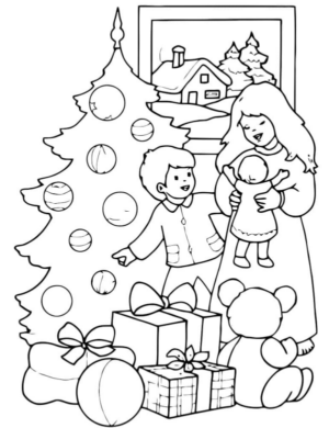 Disegno di albero di Natale da stampare e colorare 122