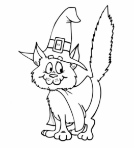 Disegno di gatto di halloween da stampare e colorare 28 Disegno di gatto di halloween da stampare e colorare 28