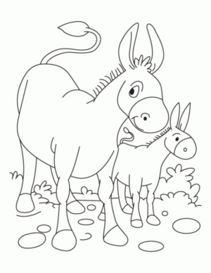 Disegno di asino da stampare e colorare 4