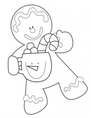 Disegno di omino di marzapane da stampare e colorare 7
